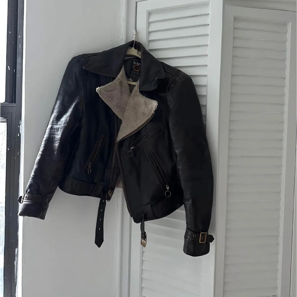 Schott Vintage Leather Jacket with Shearling